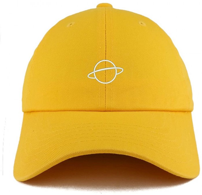 Baseball Caps Planet Embroidered Low Profile Soft Cotton Dad Hat Cap - Gold - CH18D57QIXX $32.99