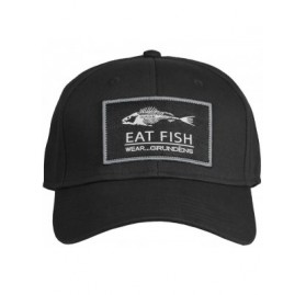 Baseball Caps Men's Eat Fish Snap Back Ball Cap- Black - One Size - C2182XDI6LD $24.08