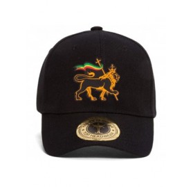 Baseball Caps Rasta Lion of Judah Adjustable Baseball Hat Black - CH18H3XI039 $9.45