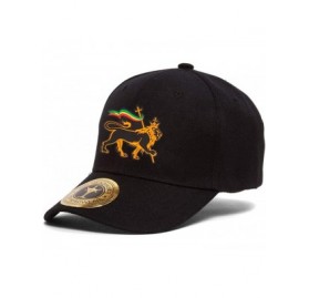 Baseball Caps Rasta Lion of Judah Adjustable Baseball Hat Black - CH18H3XI039 $9.45