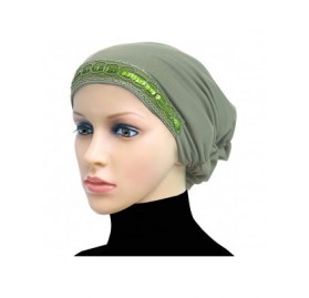 Skullies & Beanies Fashion Lycra Snood Caps Women Chemo Beanie Hat - Green - CG18HDXK8S7 $16.15