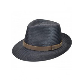 Fedoras Men's Soho Stroller Hat with Lear Band - Black - CL12CTK6K81 $44.16
