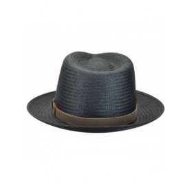 Fedoras Men's Soho Stroller Hat with Lear Band - Black - CL12CTK6K81 $44.16