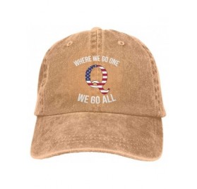 Baseball Caps Q Anon Where We Go One We Go All Vintage Washed Dyed Dad Hat Adjustable Baseball Hat - Natural - C318QAT70NM $1...