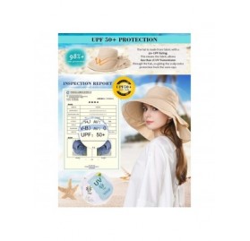 Sun Hats Packable Cotton Gardening Sun Hat for Women SPF Protection Neck Shade Chin Strap 56-58cm - Khaki_69085 - C118CYI8KEI...