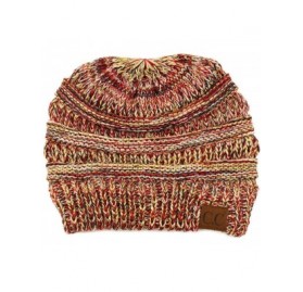 Skullies & Beanies Quad Color Warm Chunky Thick Soft Stretch Knit Slouch Beanie Skull Hat - Gold - C812KHVUT9Z $7.72