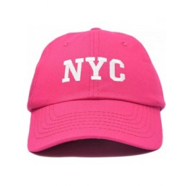 Baseball Caps NY Baseball Cap NY Hat New York City Cotton Twill Dad Hat - Hot Pink - CF18M7W3WKL $22.12