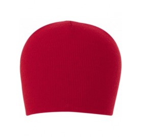 Skullies & Beanies 100% Soft Acrylic Solid Color Beanie Winter Hat - Skull Knit Cap - Made in USA - Red - CR187IWDDGX $27.52