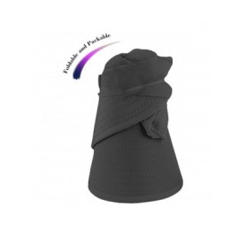 Berets Sun Hats for Women Wide Brim Sun Hat UV Protection Caps Floppy Beach Packable Visor - Black - CX18CGUZX6E $13.35