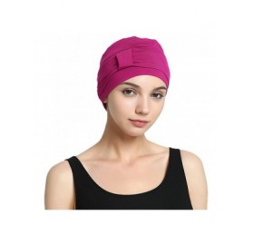 Skullies & Beanies Bamboo Double Layered Comfort Fashion Chemo Cancer Hat Daily Use - Magenta Pink - CY183M3ML4U $10.27