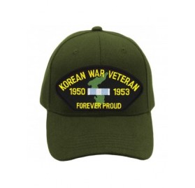 Baseball Caps Korean War Veteran - Forever Proud Hat/Ballcap Adjustable One Size Fits Most - Olive Green - CE18OQWOOXR $28.21