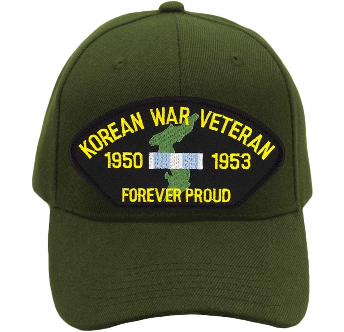 Baseball Caps Korean War Veteran - Forever Proud Hat/Ballcap Adjustable One Size Fits Most - Olive Green - CE18OQWOOXR $42.61