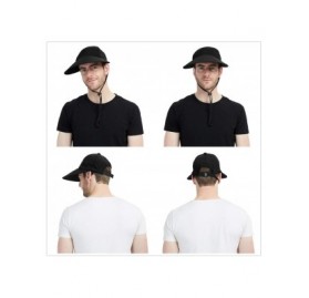 Sun Hats Sun Hat for Men/Women- Quick-Drying Sun Visor Hat Wide Brim Baseball Cap with Ponytail Hole and Chin Cord - A - CA19...