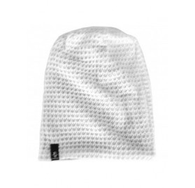 Skullies & Beanies Women's Knit Slouchy Beanie Baggy Skull Cap Turban Winter Summer Beret Hat - Solid White - CU18U0RKA6W $12.91