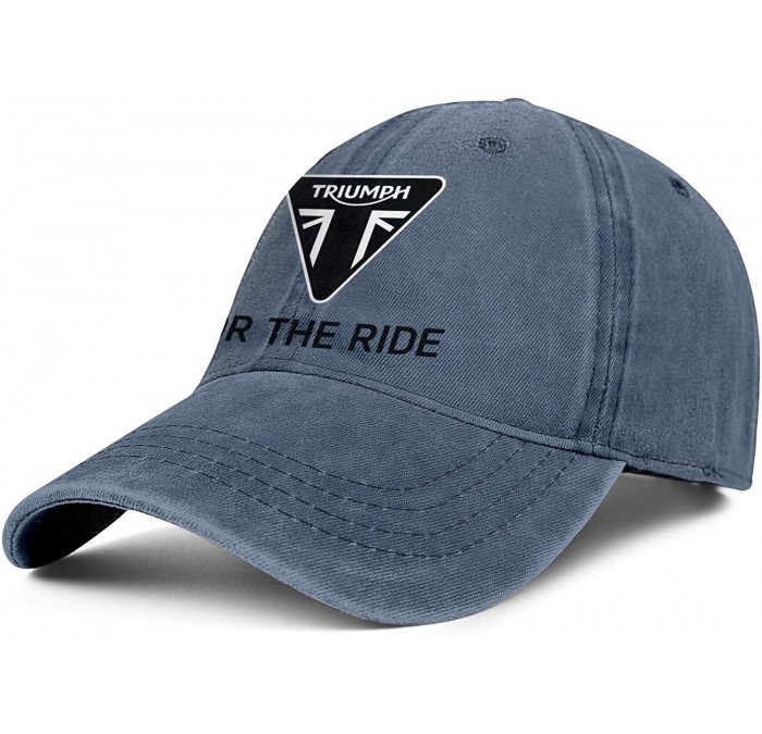 Baseball Caps Triu-mph-Motorcycles-Logo- Mens Women's Washed Cool Cap Adjustable Snapback Dad Hat - Blue-101 - C618UX2ZGS2 $3...