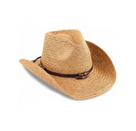 Cowboy Hats Men & Women's Summer Cowboy Straw Hat - Beige - C0182GT5IM9 $29.35