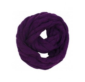 Skullies & Beanies 3pc Set Trendy Warm Chunky Soft Stretch Cable Knit Beanie Scarves Gloves Set - Purple - CR187GQ2YQC $52.82