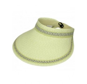 Sun Hats Women's Wide Brim Straw Roll Up Sun Visor Beach Hat Cap - Beige - CJ12CVKMQIR $16.83