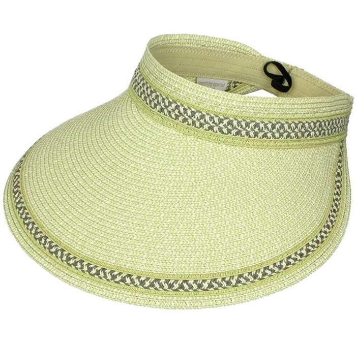 Sun Hats Women's Wide Brim Straw Roll Up Sun Visor Beach Hat Cap - Beige - CJ12CVKMQIR $16.83