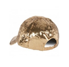 Baseball Caps Glitter Sequin Elastic Fit Baseball Hat - Gold - C418EHN4EH4 $10.82