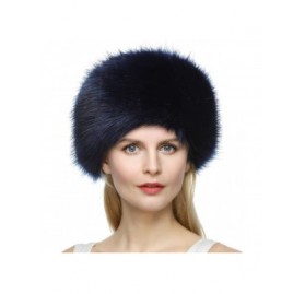 Skullies & Beanies Faux Fur Cossack Russian Style Hat for Ladies Winter Hats for Women - Navy Blue - CP12KBL68VT $14.02
