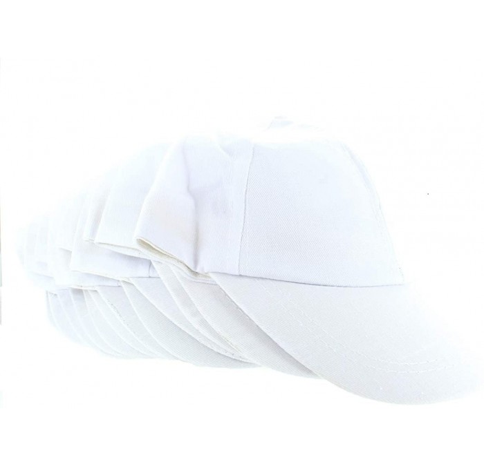 Baseball Caps White Cotton Craft Baseball Caps Hats Lot of 12 - CS11MJ3RXCL $50.86