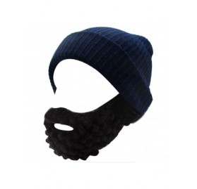 Skullies & Beanies Men Women Beard Hats Warm Winter Knitted Beanie Caps Ski Hat - Navy - CP187XOIEKG $14.01