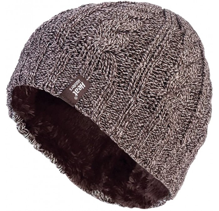 Skullies & Beanies Women's Thermal Fleece Cable Knit Winter Hat 3.4 Tog - One Size - Fawn - C81225SGF1T $25.15