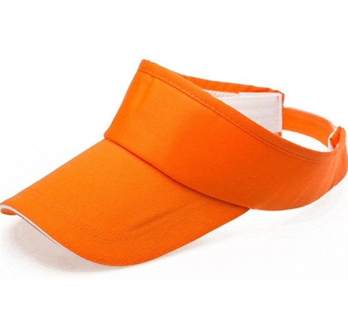 Sun Hats Summer Hat- 2019 Men and Women Summer Visor Sun Plain Hat Sunscreen Cap - Orange - CR185LE0XMM $11.24