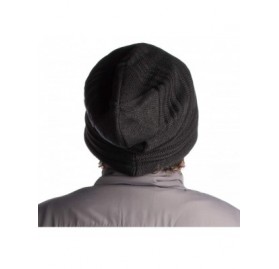 Skullies & Beanies Mens Beanie Hat Long Slouchy Striped Ribbed Knit Hat Lightweight Thick - Black - CZ188HHNQY8 $8.77