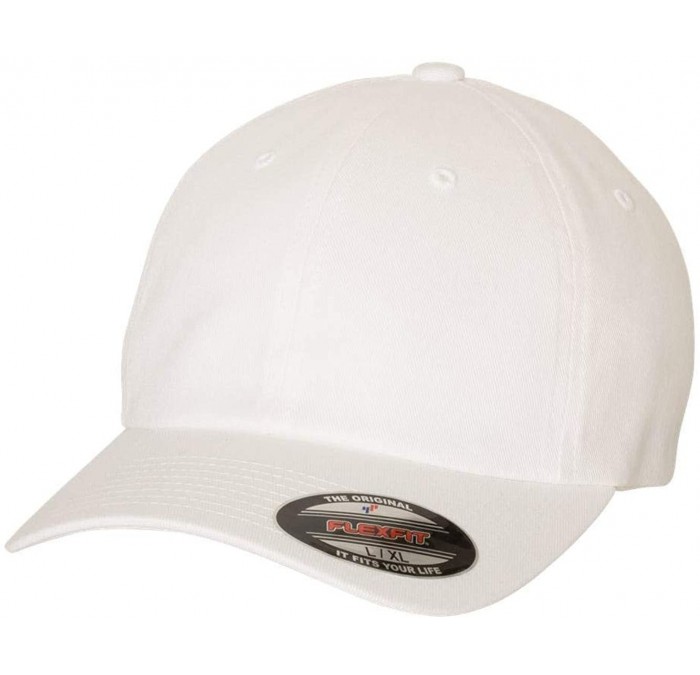 Baseball Caps Cotton Twill Dad's Cap - White - CQ18DHCGYRT $22.52