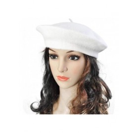 Skullies & Beanies Spring Beret Hat Flat Cap Women Wool Berets Hat Caps Casquette Female Warm Winter Cap - Lake Blue - CM18A2...