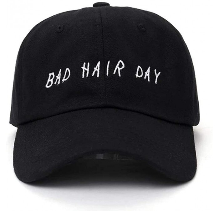 Baseball Caps Bad Hair Day Adjustable Baseball Cap Unstructured Dad Hat - 100% Cotton - More Colors - Black - CV12LX4CJYD $34.39