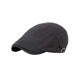 Newsboy Caps Mens Solid Beret Hat Plain Cabbie Classic Newsboy Flat Ivy Cap - 2pack-black/Dark Grey - CR18Q8OEQCE $15.02