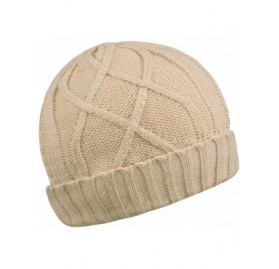 Skullies & Beanies Cotton Skull Cap Slouch Hat Thick Knit Winter Ski Caps Beanie Hats for Women and Men - Beige - CQ187E633WE...