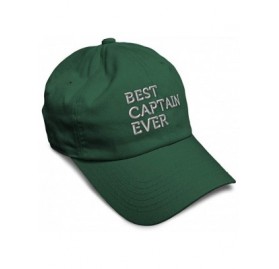 Baseball Caps Custom Soft Baseball Cap Best Captain Ever Embroidery Dad Hats for Men & Women - Forest Green - CB18AAKYR8N $11.72