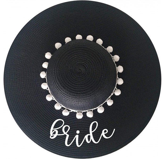 Sun Hats Bride-Floopy-Hat - Black/White - CT18EZ8RGAI $48.18
