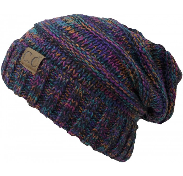 Skullies & Beanies Womens Multicolor Oversized Baggy Warm Slouchy Cable Knit Winter Beanie - Multicolored - CB12N31ZZBI $15.14