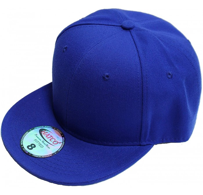 Baseball Caps The Real Original Fitted Flat-Bill Hats True-Fit - Royal - C618CZIKG00 $19.40