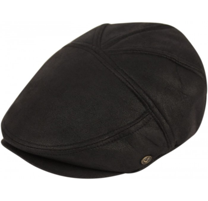 Newsboy Caps Ultra Faux Suede New Shape Ivy Hat - Iv2371black - C512O2T39UZ $44.33