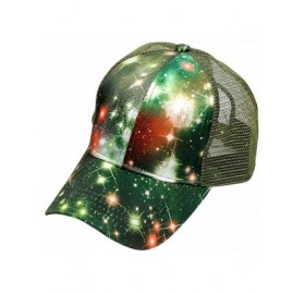Baseball Caps Galaxy Print Baseball Caps Adjustable Wide Brim Breathable Mesh Hip-Pop Hats for Men Women - Green - CE17Y7GXQ2...