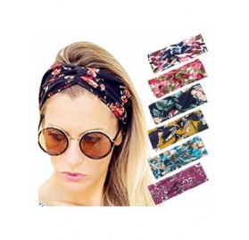 Headbands 6 Pack Boho Headbands for Women Workout Sports Hair Bands Tropical Flower Headband - 6 Pack G - CJ18Y5UYT4R $14.87
