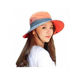 Sun Hats Outdoor UPF 50+ UV Sun Protection Waterproof Breathable Wide Brim Bucket Sun Hat for Men/Women - Orange - CC196N77QT...