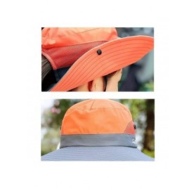 Sun Hats Outdoor UPF 50+ UV Sun Protection Waterproof Breathable Wide Brim Bucket Sun Hat for Men/Women - Orange - CC196N77QT...