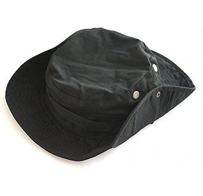 Sun Hats Outdoor Fishing Hat Sun UV Protection Men Foldable Camping Bucket Boonie Cap One Size-22-22.8''/56-58cm - Black - CF...