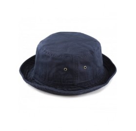 Bucket Hats Women's Low Profile Washed Cotton Bucket Hat Foldable Sun Buckets Cap - Navy - CF18U30Y5TZ $11.22