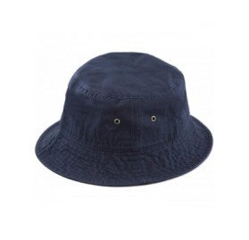 Bucket Hats Women's Low Profile Washed Cotton Bucket Hat Foldable Sun Buckets Cap - Navy - CF18U30Y5TZ $11.22