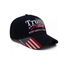 Baseball Caps Keep America Great Hat Donald Trump President 2020 Slogan with USA Flag Cap Adjustable Baseball Cap - C1193N6S7...