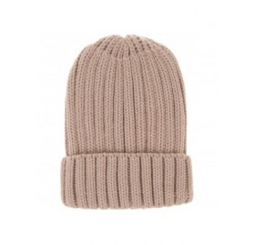 Skullies & Beanies Womens Winter Headwear Thick Soft Cable Knit Beanie Hats - Beige - C118H392U70 $10.90