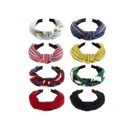 Headbands 10 Pack Boho Headbands for Women Plastic Vintage Cross Elastic Head Wrap Hair Accessories - Zh 8 Pack Plastic B - C...
